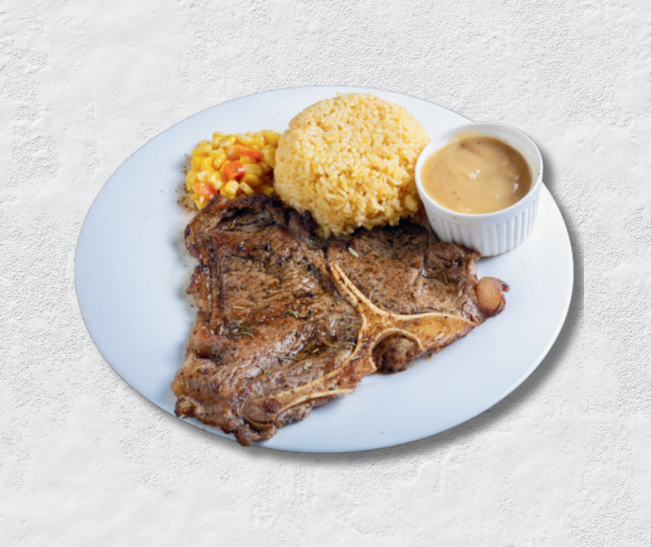 Porterhouse with Rice
